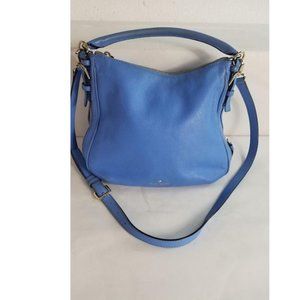 Kate Spade Blue Leather Pebbled Leather Shoulder Bag, crossbody bag, purse